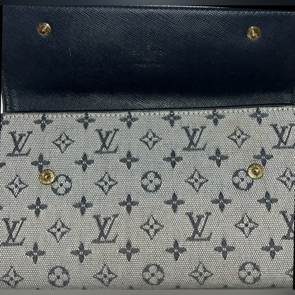 Louis Vuitton Authentic Monogram Navy Mini Lin Continental LV Dust bag & ribbon - Picture 4 of 11